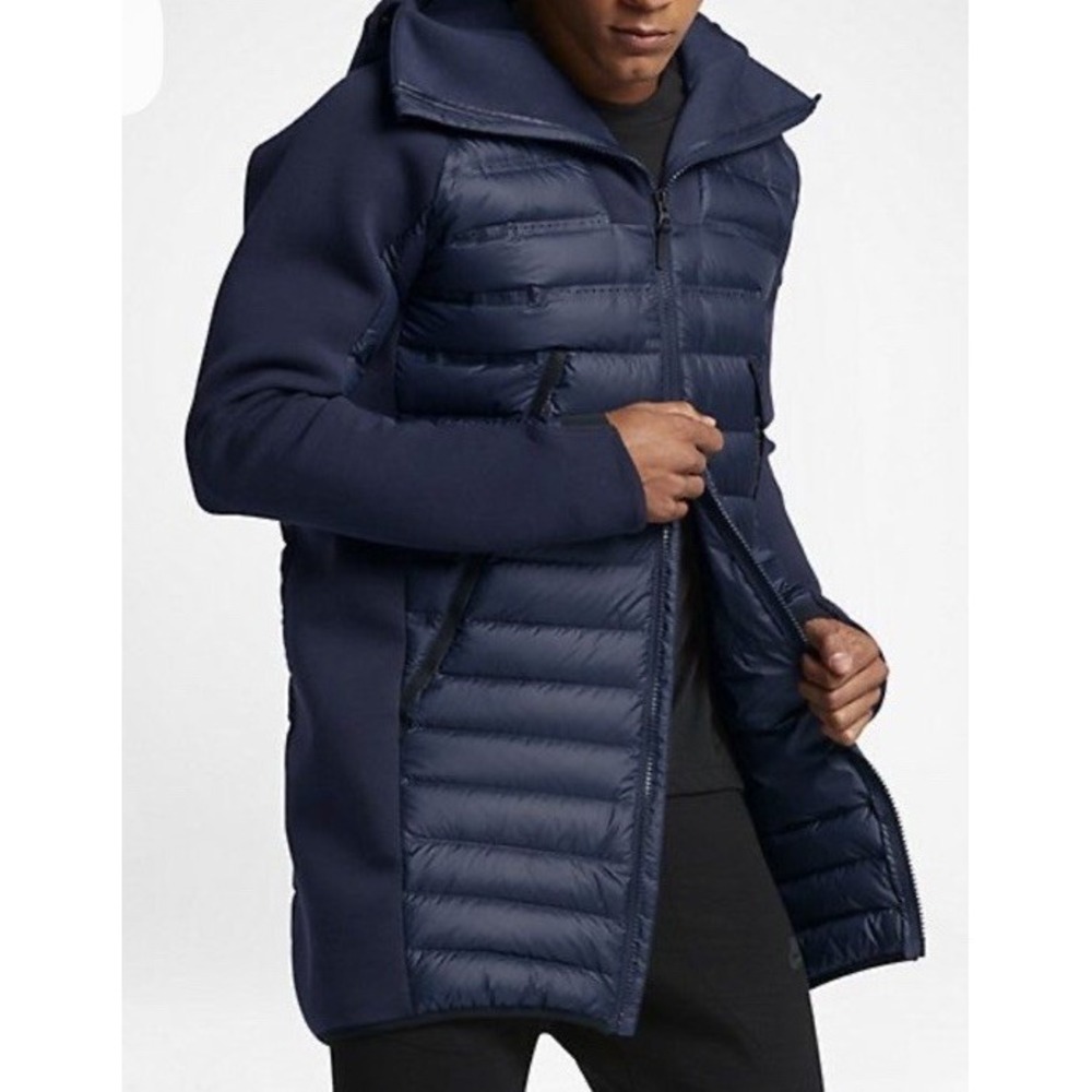 Nike Aeroloft 800 Down Jacket Men  NSW Tech Fleece Black Hooded Large